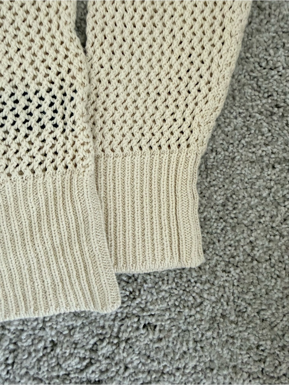 Evereve Open-Knit Crewneck Sweater in Cream - Picture 10 of 16